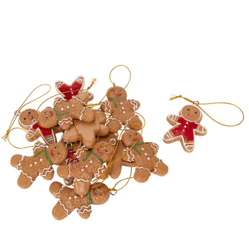 Ornamenti decorativi a forma di omino di pan di zenzero per alberi di Natale, 6 cm, 12 pezzi | Floristik24.it