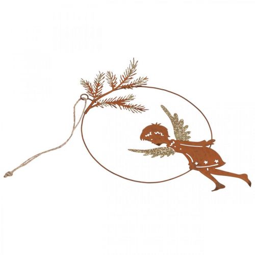 Prodotto Anello decorativo angelo metallo ruggine decorazione natalizia 23,5x16,5 cm 3 pz