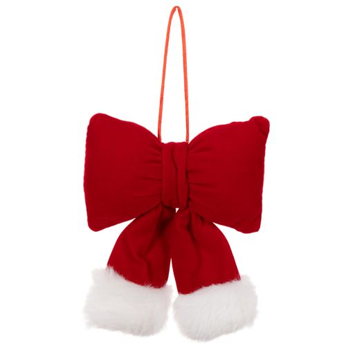 Fiocco in tessuto di flanella con bordo in peluche, da appendere, 15 cm | Floristik24.it