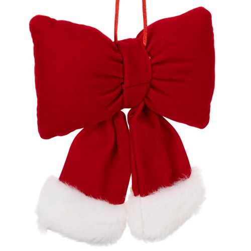 Fiocco in tessuto di flanella con bordo in peluche, da appendere, 15 cm | Floristik24.it