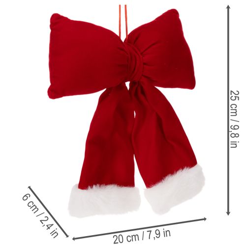 Fiocco decorativo in flanella con bordo in peluche per appenderlo, 25 cm | Floristik24.it