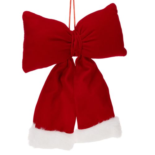 Fiocco decorativo in flanella con bordo in peluche per appenderlo, 25 cm | Floristik24.it