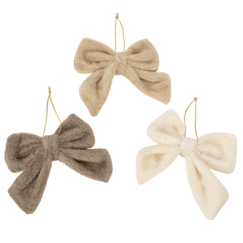 Fiocco decorativo in peluche con gancio, 16 cm, 3 pezzi acquistare | Floristik24.it