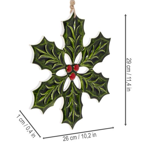 Decorazione natalizia a forma di agrifoglio, da appendere, 26 cm | Floristik24.it