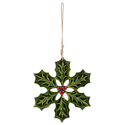 Decorazione natalizia a forma di agrifoglio, da appendere, 26 cm | Floristik24.it