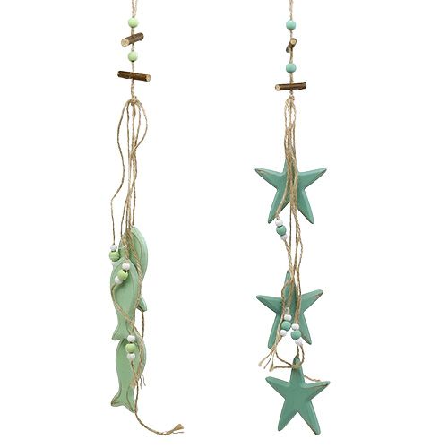 Floristik24 Stella pendente decorativa, menta pesce 47cm - 50cm 2pz