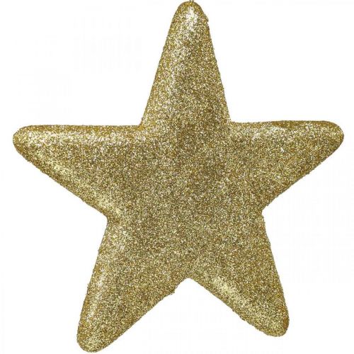 Prodotto Decorazione natalizia ciondolo stella glitter dorato 18,5 cm 4 pezzi