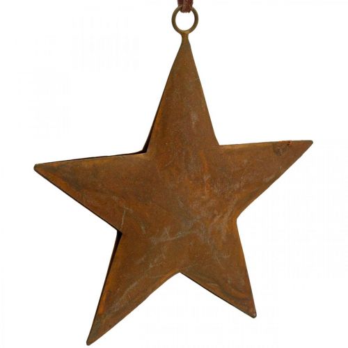 Ciondolo natalizio stella in metallo effetto ruggine H13,5 cm