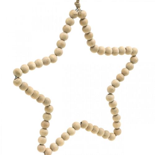 Prodotto Perline di legno decorative natalizie cuore stella albero H16cm 3 pz