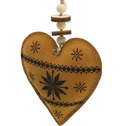 Prodotto Decorazione per albero di natale stella abete cuore similpelle 11cm 3pz
