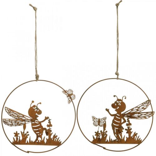 Prodotto Ape decorativa in metallo ruggine decorazione da giardino da appendere Ø14cm 4 pezzi