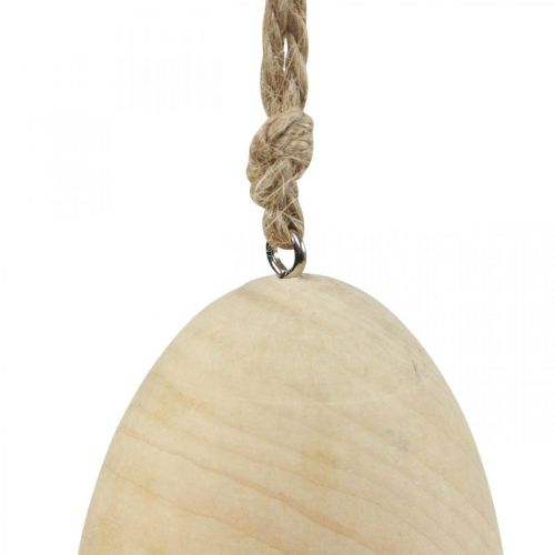 Prodotto Uova di legno Uova decorative Uova di Pasqua naturali appese Decorazione pasquale H8cm 6 pezzi