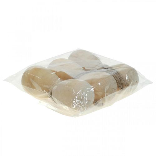 Prodotto Uova di legno Uova decorative Uova di Pasqua naturali appese Decorazione pasquale H8cm 6 pezzi
