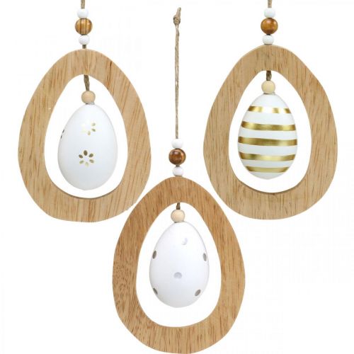 Prodotto Uovo di Pasqua da appendere con motivo uova decorazione pasquale H12cm 3 pz