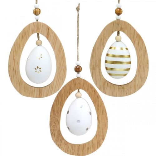 Floristik24 Uovo di Pasqua da appendere con fantasia uova Decorazione pasquale H12cm 3pz