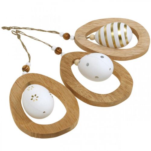 Prodotto Uovo di Pasqua da appendere con motivo uova decorazione pasquale H12cm 3 pz