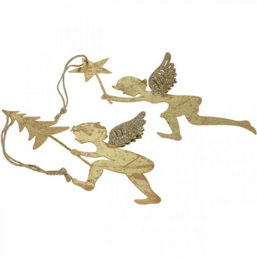 Prodotto Ciondolo angelo dorato, decorazione angelo di Natale H20/21.5cm 4pz