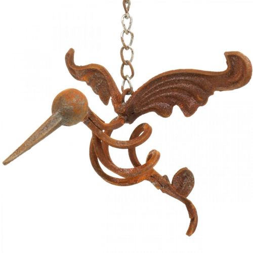 Floristik24 Colibrì decorazione da giardino uccello in metallo patinato da appendere 24×19 cm