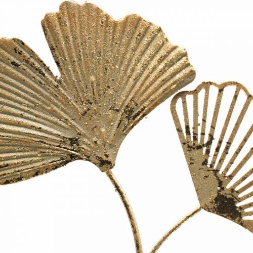 Prodotto Decorazione Ginkgo appendino dorato decorazione vintage in metallo Ø16cm 3 pz