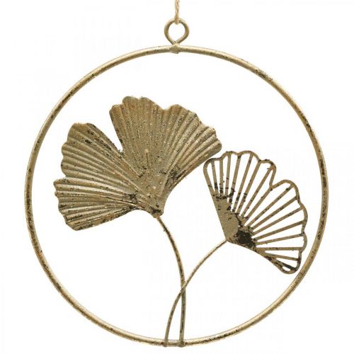 Prodotto Decorazione Ginkgo appendino dorato decorazione vintage in metallo Ø16cm 3 pz