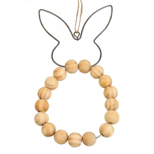 Floristik24 Ciondolo decorativo Conigli Perline decorative in legno Metallo 8,5 cm × 18 cm 4 pezzi