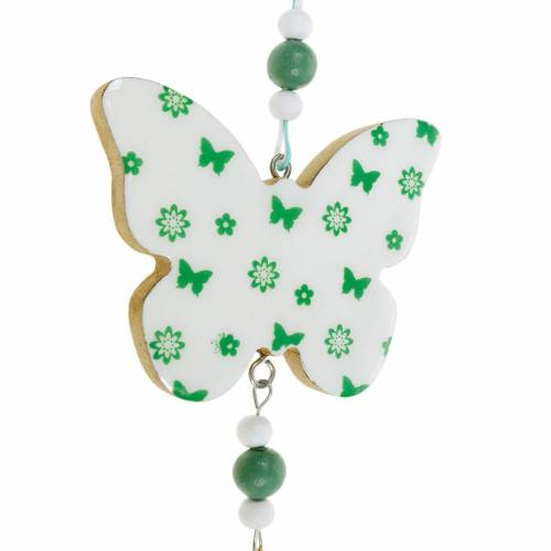 Floristik24 Decorazione da appendere cuore fiore farfalla bianco, verde decorazione primaverile in legno 6 pz