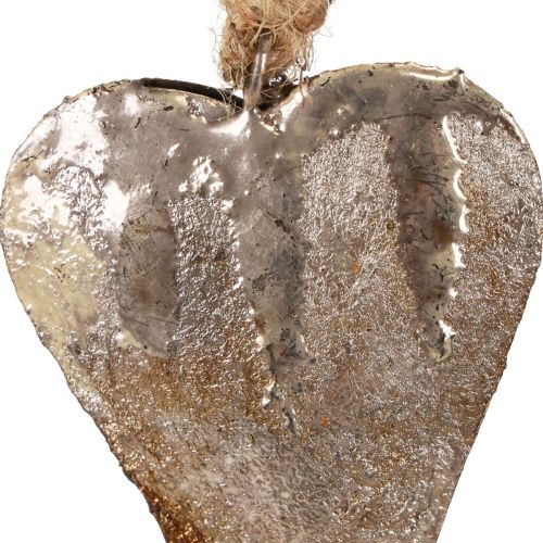 Floristik24 Decorazione da appendere cuori in metallo decorazione cuori argento 11 cm 3 pezzi