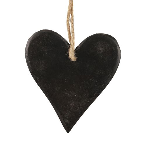 Floristik24 Decorazione da appendere cuore in ardesia cuori decorativi neri 10,5 cm 4 pezzi
