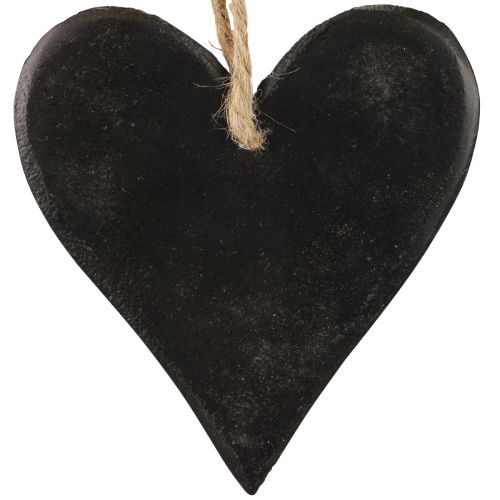 Floristik24 Decorazione da appendere cuore in ardesia cuori decorativi neri 10,5 cm 4 pezzi