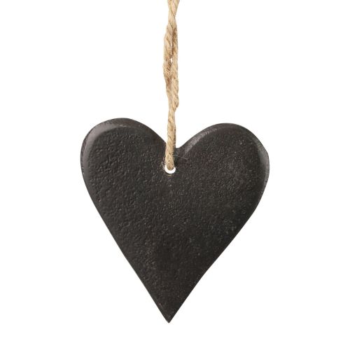 Floristik24 Decorazione da appendere cuore in ardesia cuori decorativi neri 7 cm 6 pezzi