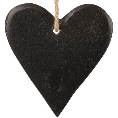 Floristik24 Decorazione da appendere cuore in ardesia cuori decorativi neri 7 cm 6 pezzi
