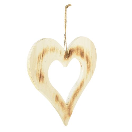 Floristik24 Cuore decorativo Cuore decorativo in legno a cuore bruciato naturale 25x25cm