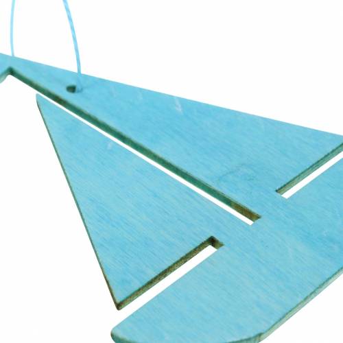 Floristik24 Decorazione marittima per appendere il legno blu chiaro e blu scuro ordinato 8 cm 12 pezzi