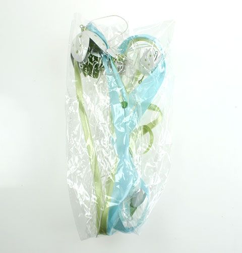 Floristik24 Appendino decorativo con fiori e nastri in metallo 90 cm