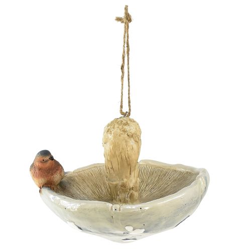 Prodotto Fungo decorativo con decorazione autunnale di uccelli da appendere Ø15cm H12cm
