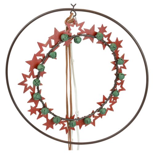 Prodotto Decorazione da appendere Anello decorativo natalizio in metallo legno vintage Ø19cm