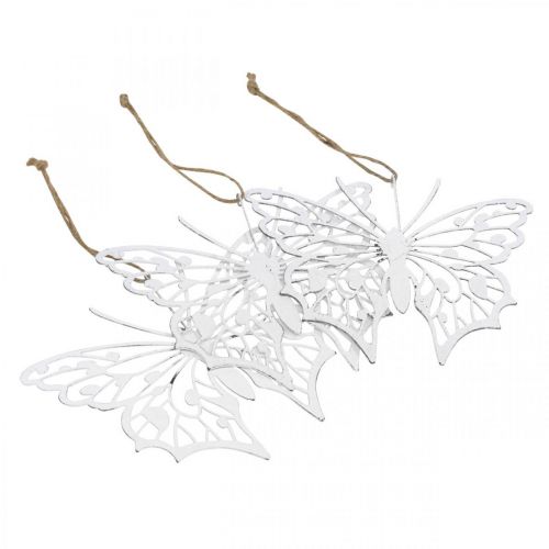 Prodotto Decorazione farfalla da appendere decorazione vintage in metallo bianco 15×12 cm 3 pz