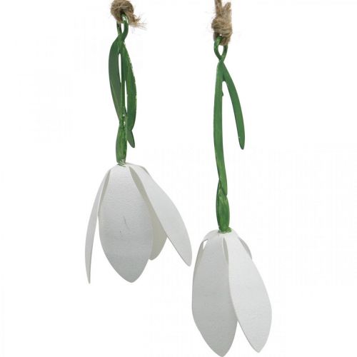 Floristik24 Ramo decorativo con fiori, primavera, bucaneve da appendere, fiori in metallo L48cm L90cm