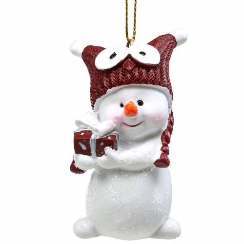Floristik24 Decorazioni per l'albero di Natale pupazzo di neve da appendere 8cm 4 pezzi
