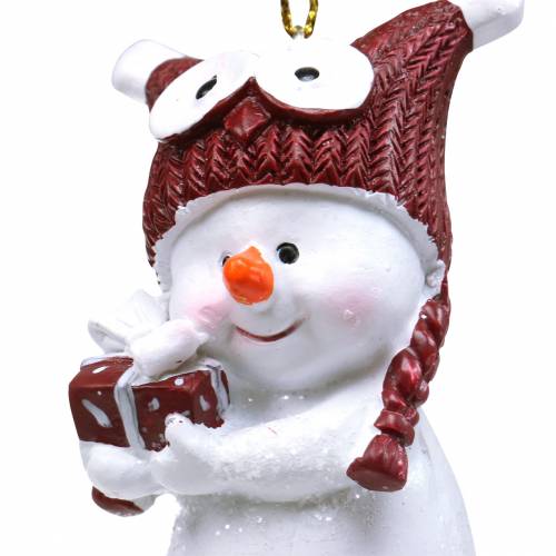 Floristik24 Decorazioni per l'albero di Natale pupazzo di neve da appendere 8cm 4 pezzi