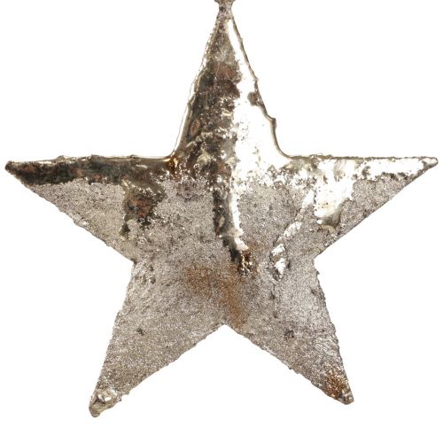 Floristik24 Decorazione da appendere stella in metallo Decorazione natalizia argento 15,5 cm 3 pz