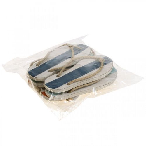 Floristik24 Infradito decorative da appendere decorazione marittimo arancione/blu H15cm 3 pz