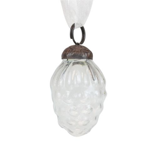 Prodotto Decorazioni natalizie grucce decorative in vetro coni in vetro 3×4,5 cm 12 pz