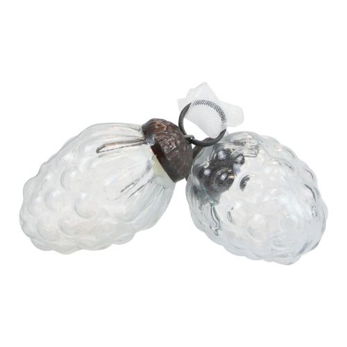 Prodotto Decorazioni natalizie grucce decorative in vetro coni in vetro 3×4,5 cm 12 pz