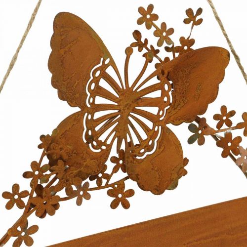 Floristik24 Segno decorativo benvenuto per appendere aspetto ruggine 25 × 18/21 cm 2 pezzi