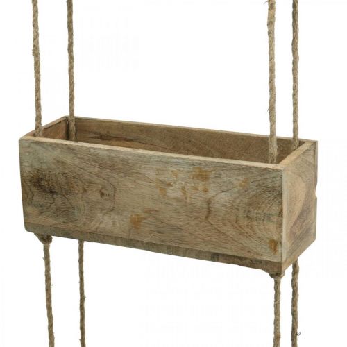Floristik24 Cassette per piante su corda, mensola per piantare, decorazione in legno colori naturali L98cm L30cm
