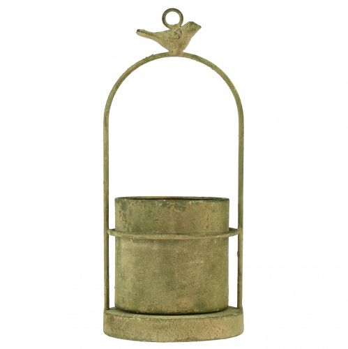 Prodotto Vaso da fiori sospeso per appendere verde vintage Ø10,5 cm