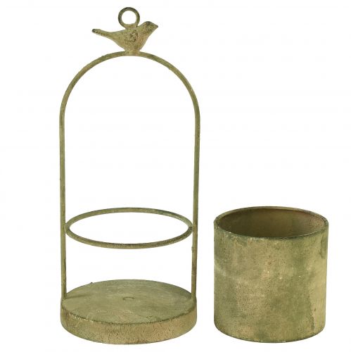 Prodotto Vaso da fiori sospeso per appendere verde vintage Ø10,5 cm