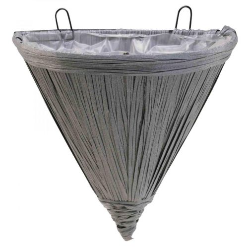 Prodotto Vaso sospeso grigio Vaso da fiori per applique appesa 30×17cm
