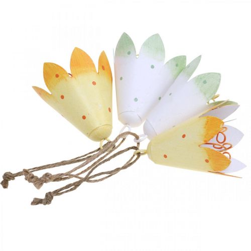 Floristik24 Fiori in giro, decorazione primaverile, ciondolo in metallo H7,5 cm 4 pezzi